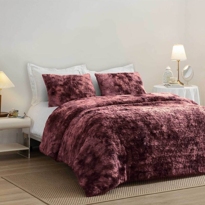 Wonderful Velvet 3 Piece Quilt Set - 21073 Prune - King