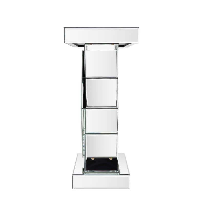 Mirrored Console Table with Black Crushed Diamond Inlay