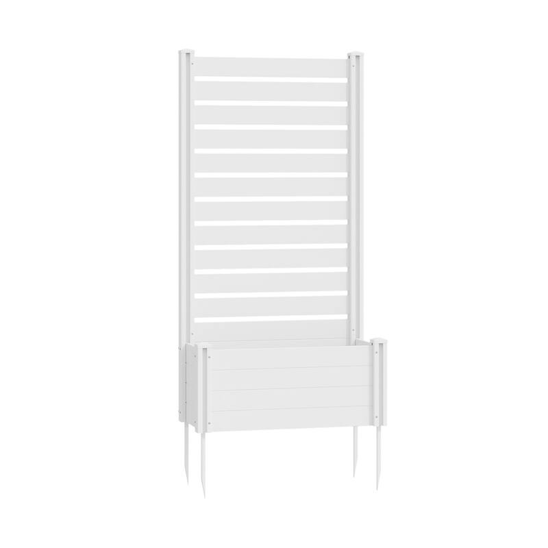 Outdoor PVC Privacy Raised Garden Bed Panels Planter Box With Ground Stakes