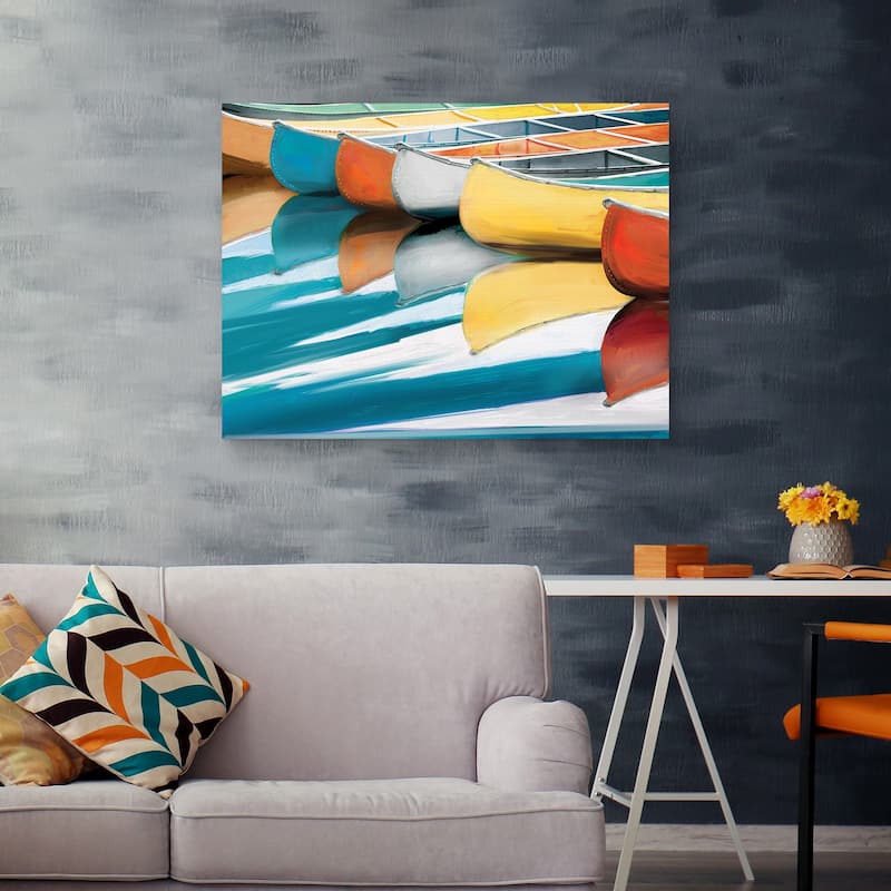 Canoes by Studio Arts Canvas Art Print