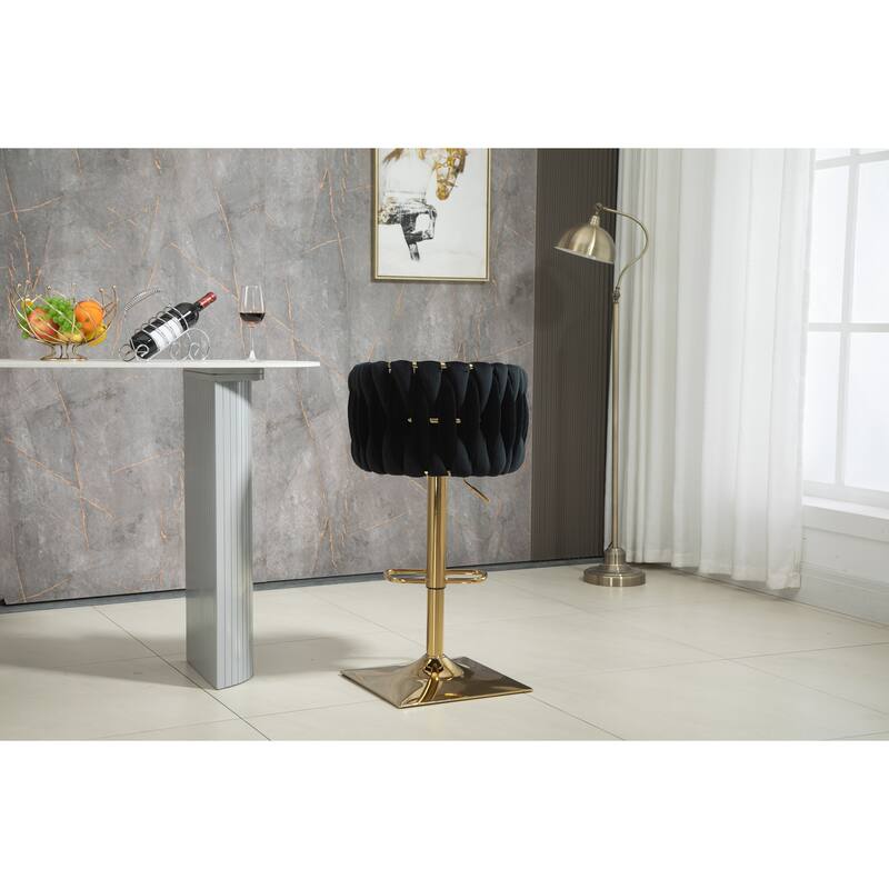 Vintage Bar Stools With Back And Footrest Counter Height Dining Chairs 2Pc/Set