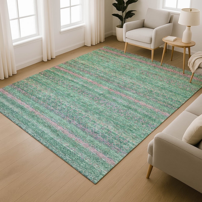 Premium Washable Super Soft Boho Stripes Mayfield Rug