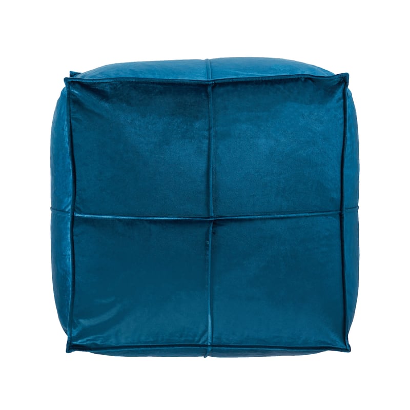 Nakisha Velvet Square Bean Bag Ottoman by Christopher Knight Home