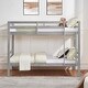 preview thumbnail 2 of 41, Twin over Twin Wooden Bunk Bed,High Guardrail,Ladder,Kids Teens,Dorm