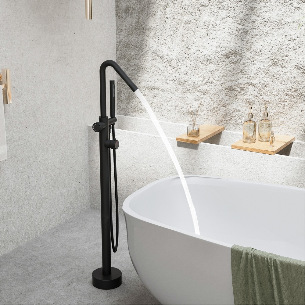 Modland 46''H Outdoor Shower System 316 Stainless Steel Thermostatic Freestanding Poolside Faucet with Swivel Spout - 46'' H