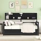 preview thumbnail 1 of 11, Twin size Daybed, Wood Slat Support, with Bedside Shelves and 2 Drawers for Kids Teens Adults Storage Bed Frame, Espresso Espresso