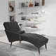 preview thumbnail 1 of 27, Chaise Lounge Arm Chair with Pillow and Wood Legs,Accent Soft Chair with Tufted Back and Arm,Upholstered Chaise Couch Chair Black
