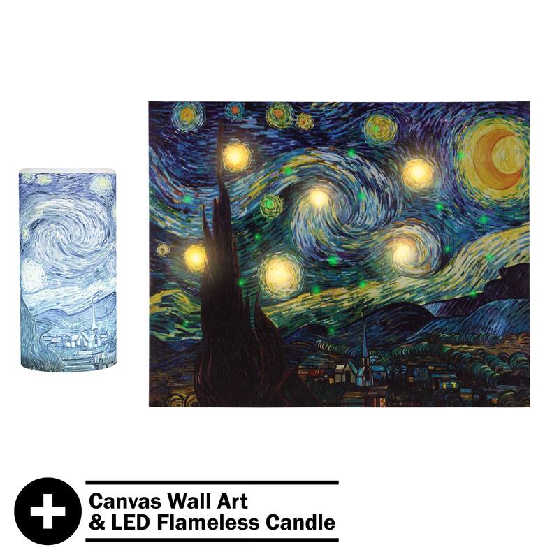 Lavish Home Van Gogh 16x20 Print and Candle Set