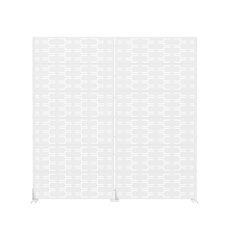 Outdoor Privacy Screen Metal Screen Fence Panel Set of 2