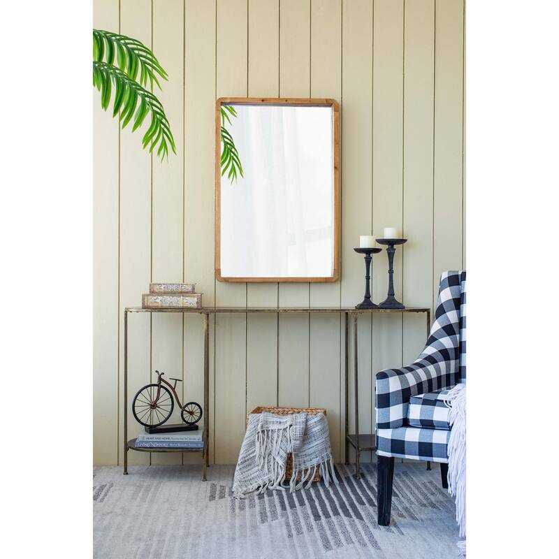 24"x36" Rectangle Wood Mirror, Farmhouse Wall Decor