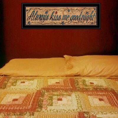 TrendyDecor4U Farmhouse "Always Kiss Me Goodnight" Framed Print Wall Art by Gail Eads - Earthtone