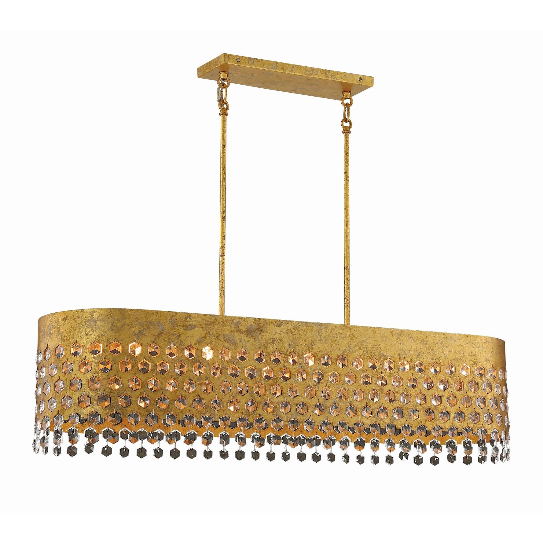 Metropolitan N7655  Kingsmont 10 Light 42" Wide Crystal Linear Chandelier - Chandeliers For Bedrooms by Overstock.com