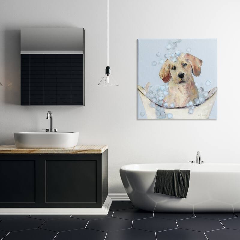 Stupell Bubble Bath Lab Puppy Canvas Wall Art Design By Sally Swatland