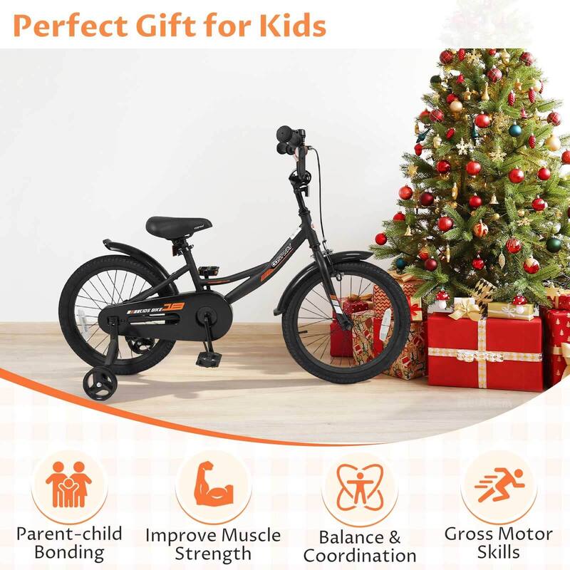 Costway 14" Kids Bike with Removable Training Wheels Adjustable Seat & - See Details