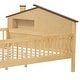 preview thumbnail 16 of 16, Full Wood Platform Bed with LED & Storage, House Headboard