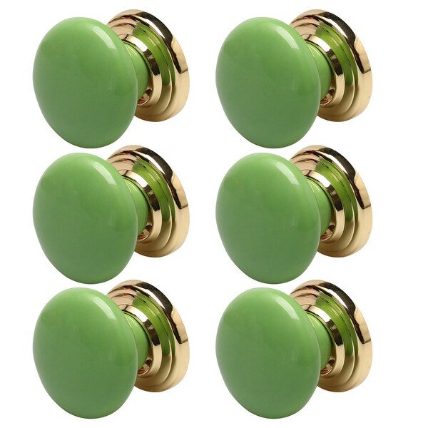 Pulls Ceramic Knobs For Cabinets Cupboards Jade Floral Set Of 6