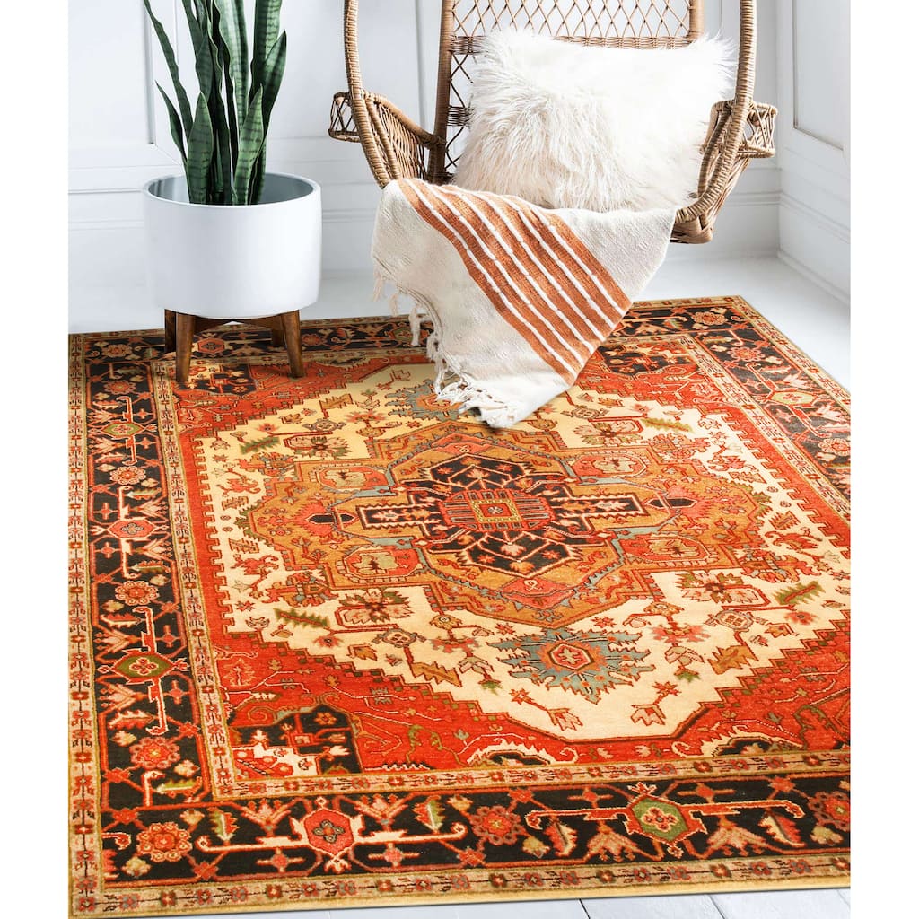 Ivory Traditional Oriental Design Area Rug - Elegant and Timeless Design