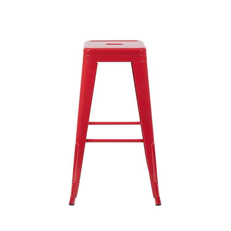 AC Pacific 30 Inch Industrial Stackable Metal BarStools Set of 2