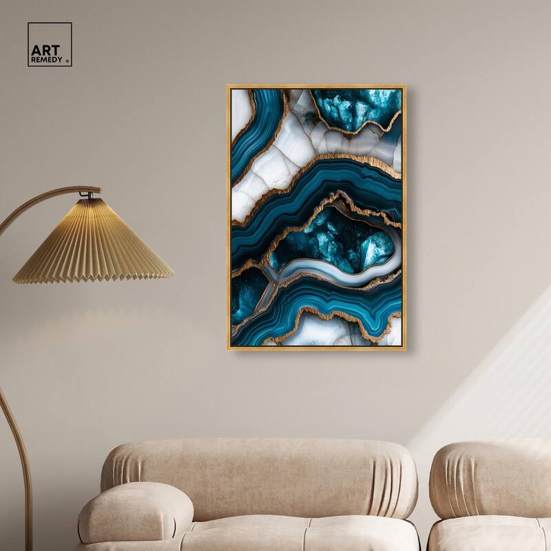 Teal Tectonic III Canvas by Art Remedy
