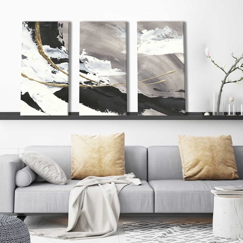 "Gilded Arcs I" 3 Piece Set on Canvas