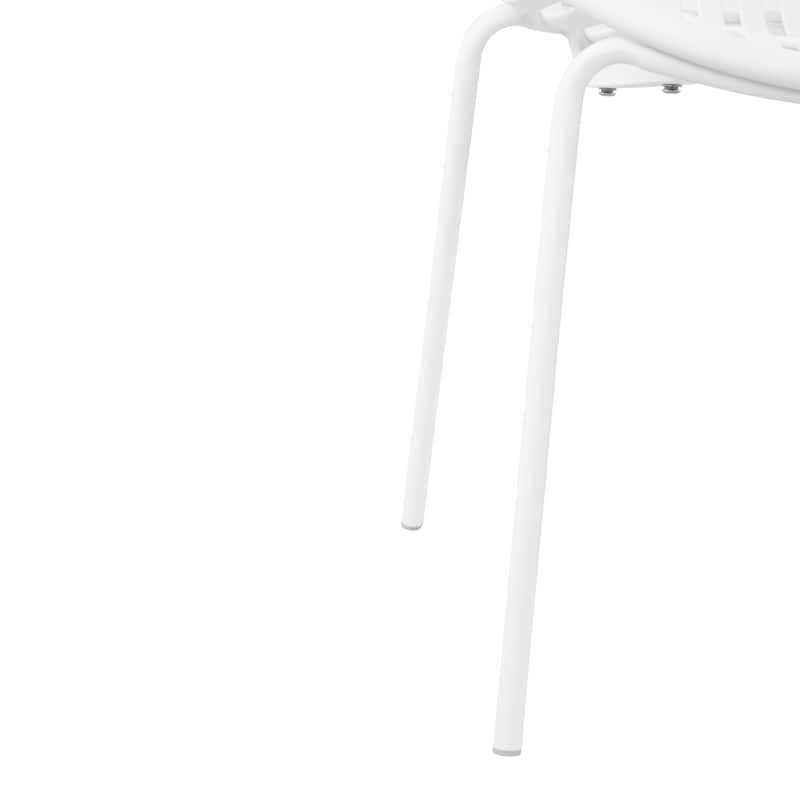 Patio Dining Chairs Set of 2 Modern Stackable Chairs with Breathable Plastic Backrest and Metal Legs for Outdoor, Backyard