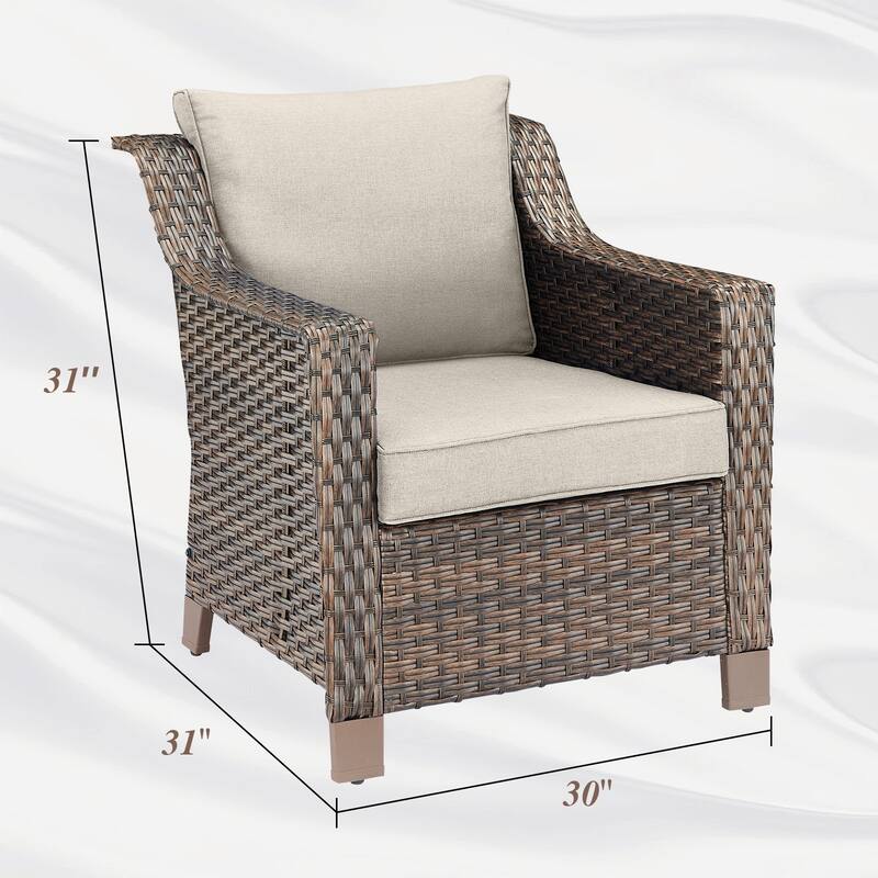 Outdoor Arm Chair with Cushion Wicker Rattan Chair