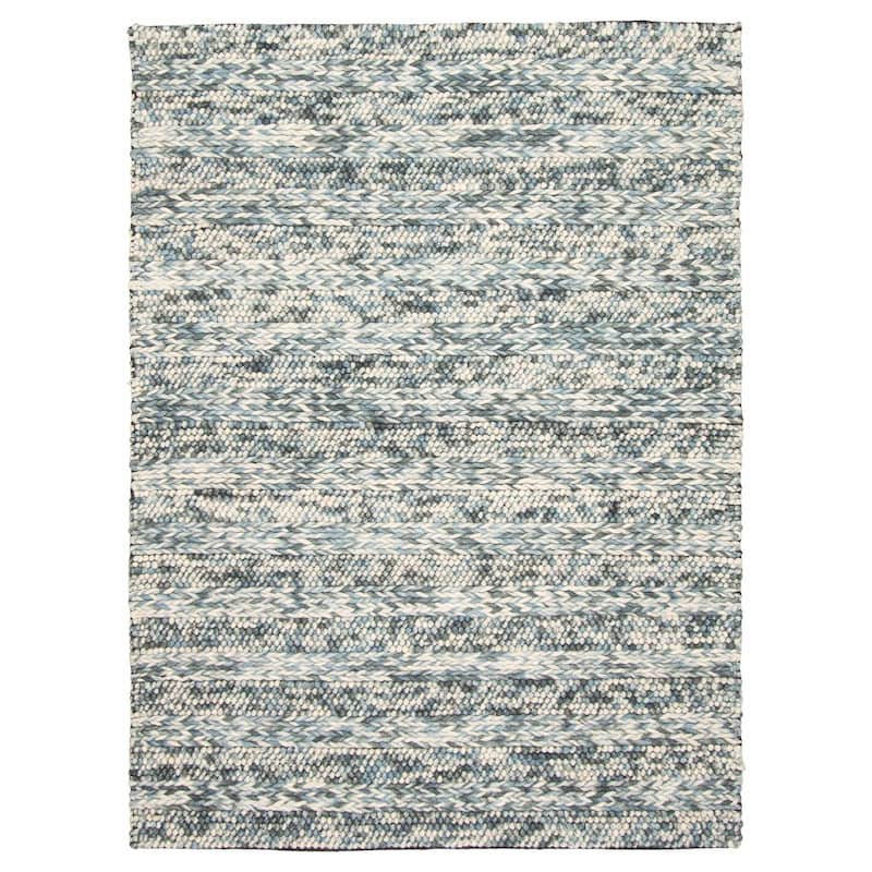 ECARPETGALLERY Braid weave Sienna Teal Wool Rug - 4'11 x 6'8 - Teal - 4'11 x 6'8