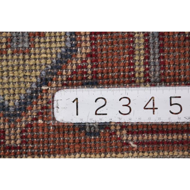 Blue & Orange Heriz Serapi Indian Area Rug Handmade Wool Carpet - 9'0" x 11'9"