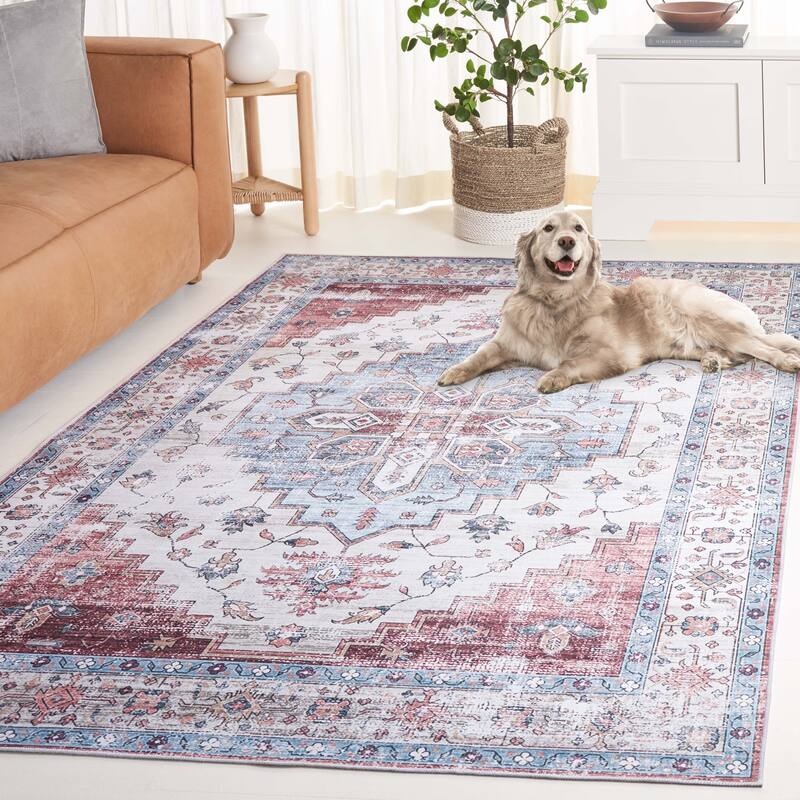 SAFAVIEH Arizona Grytsje Vintage Machine Washable Rug. - 9' x 12' - Sage/Ivory