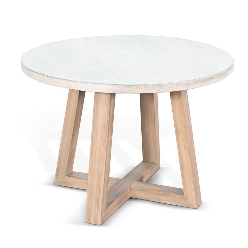 Dilly Side End Table, Cross Pedestal Base, Light Gray, 28 Inch Solid Wood