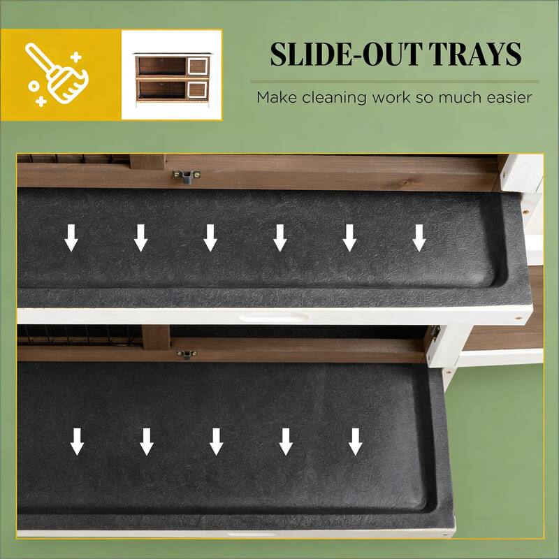 Spacious Pet House,2-Story Large Rabbit Hutch