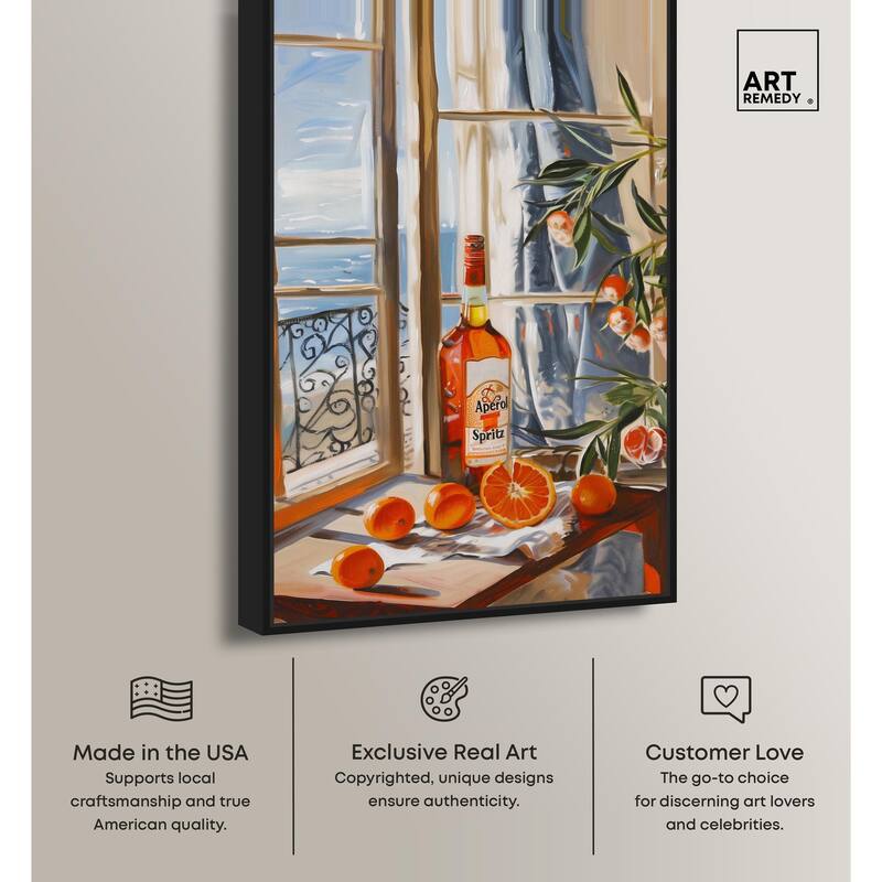Orange Aperol by the Sea Canvas by Art Remedy