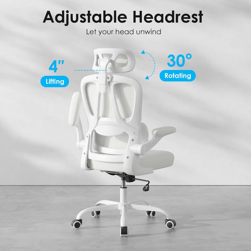 Ergonomic Office Chair, Desk Chair with Headrest and Lumbar Support, High Back Swivel Home Office Chair