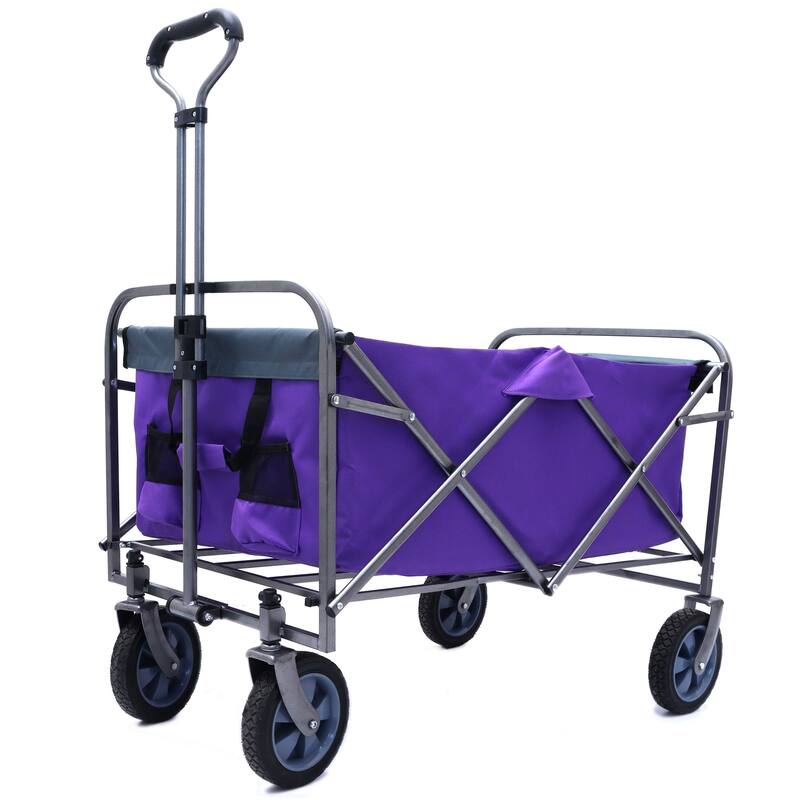 Collapsible Outdoor Wagon - 150 lb Load, Durable 600D Fabric, Easy Setup, Ideal for Sports, Groceries, and Park Trips - Steel
