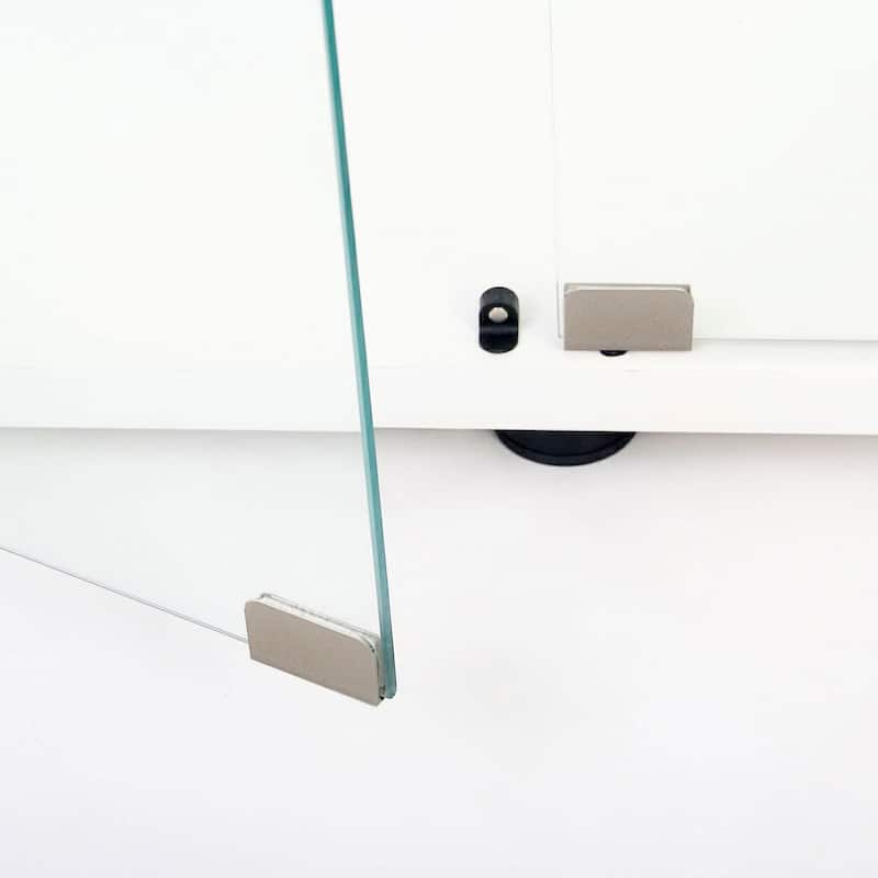 Tempered Glass Display Cabinet, Wine Cabinet, Storage Cabinet, File Cabinet With Bluetooth Led Light Strips, Lock On Door