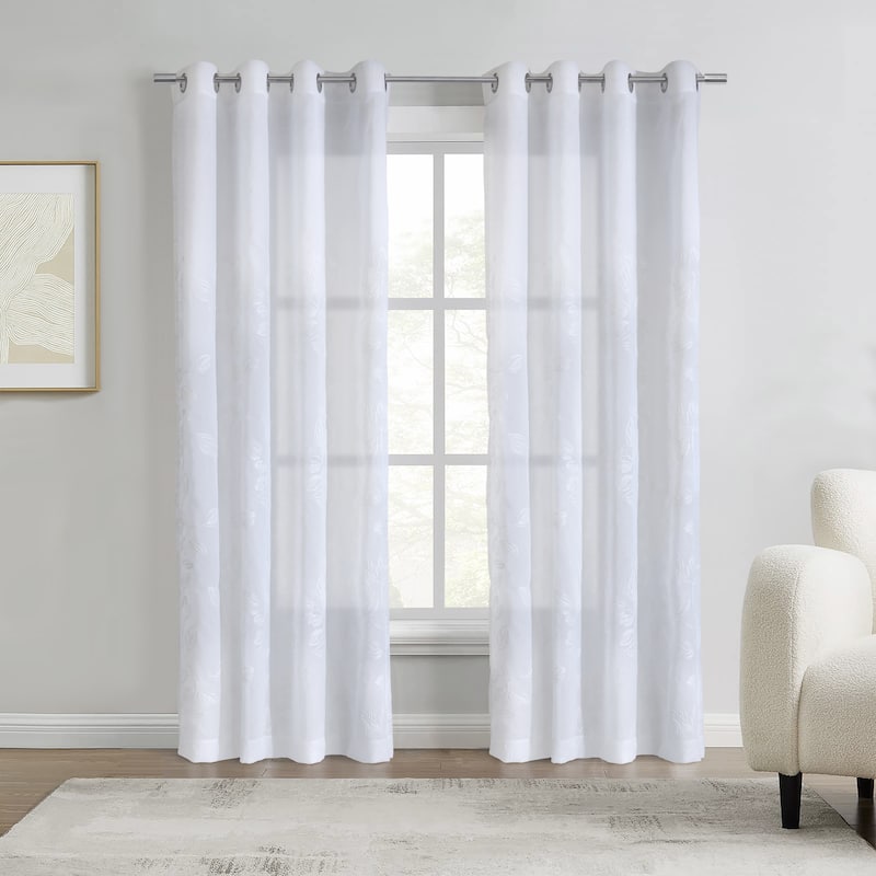 Selina Sheer Grommet Curtain Panel - White - 52" x 108"