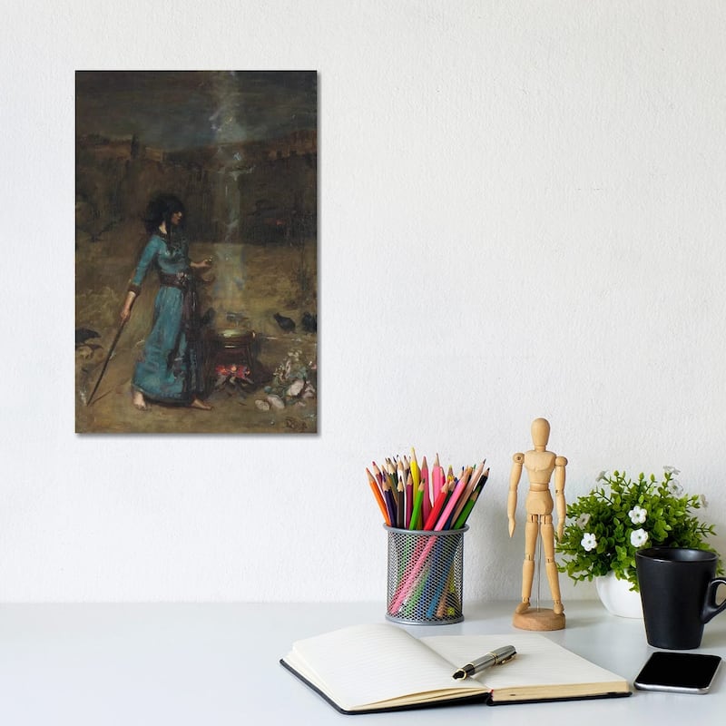 iCanvas "Study For The Magic Circle, 1886" by John William Waterhouse Canvas Print - 12x8x0.75