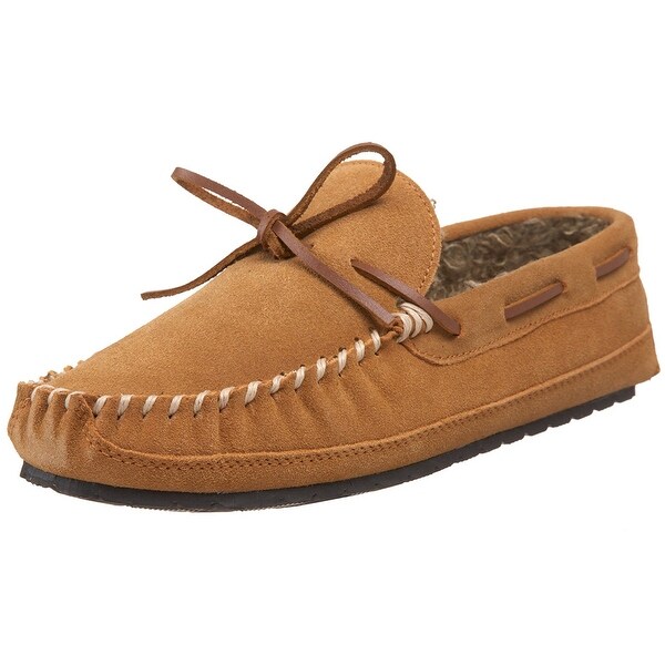 craftsman men's tan suede moccasin slipper
