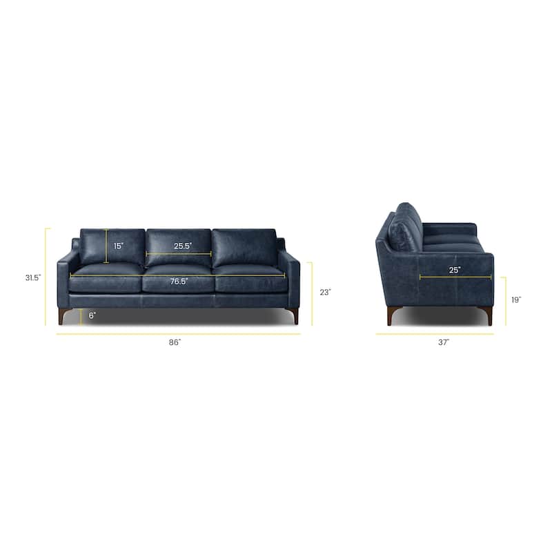 Poly & Bark Sorrento Sofa - Full Grain Genuine Italian Leather