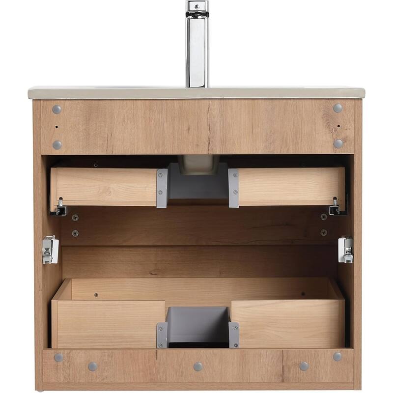 Blossom All Wood Wall Mounted Floating Bathroom Vanity with Sink