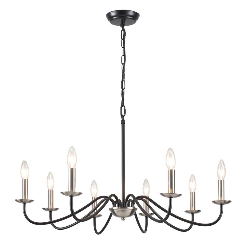 8-Light Farmhouse Candle Chandelier for Bedroom, Kitchen, Living Room and Foyer