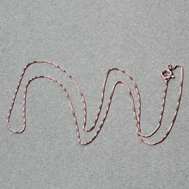 MayaMila 14k Rose Gold Classic Box Chain 0.45mm