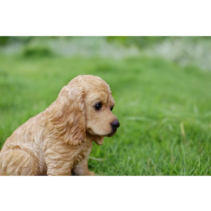 Sitting Cocker Spaniel Puppy Outdoor Garden Statue - 6.25"