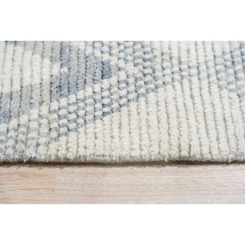 Home Decor Ivory Hand-Knotted Wool Contemporary Geometric Marrakech Handspun Area RugTimeless Elegance for Living Room, Bedroom,