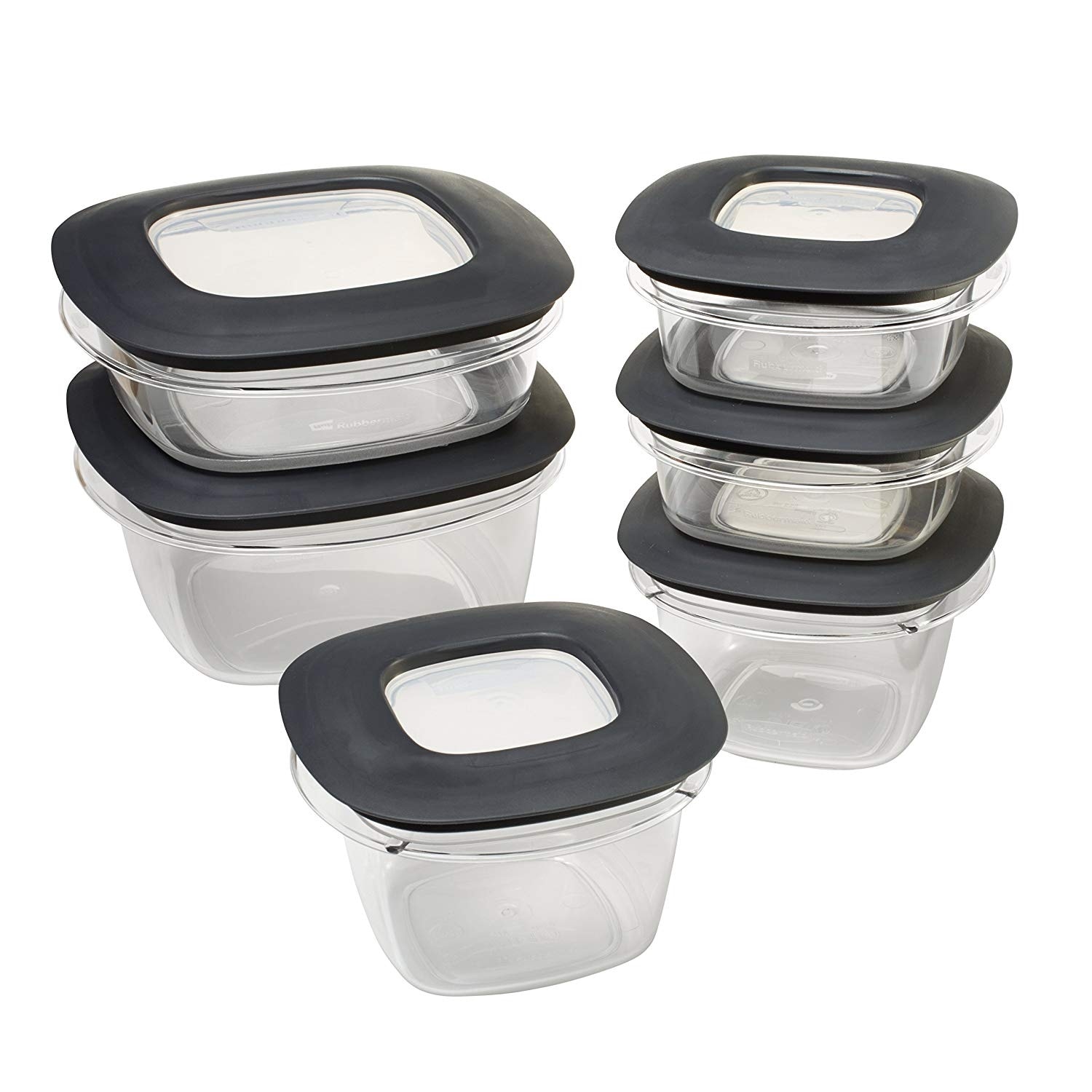 Rubbermaid 5 Cup Premier Food Storage Container Plastic Bases Grey