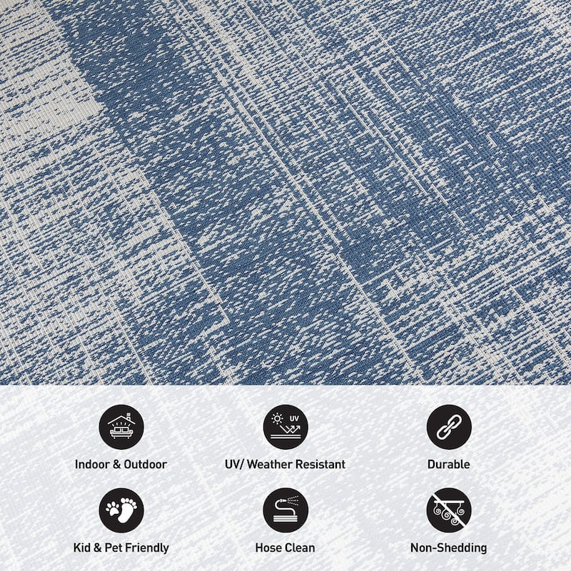 World Rug Gallery Distressed Boxes Indoor/Outdoor Area Rug