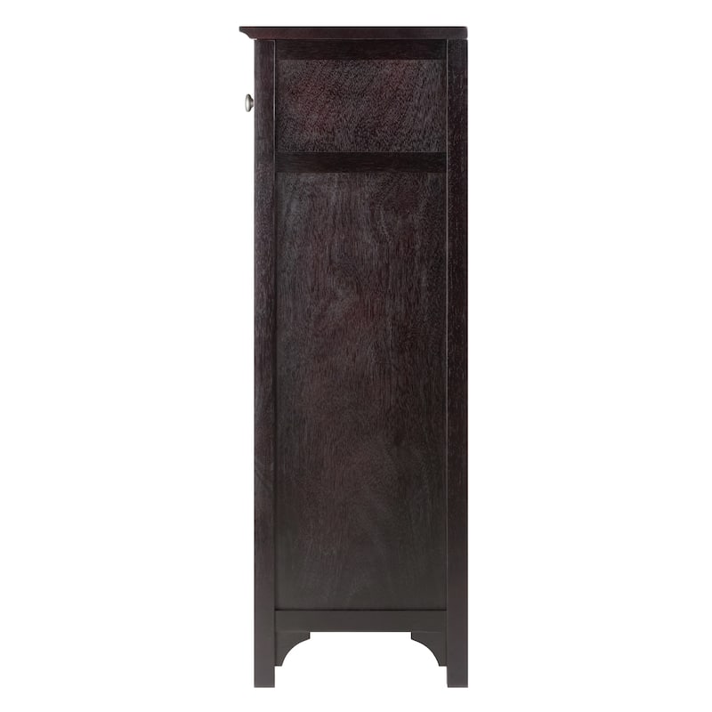 Ancona Wine Cabinet, Espresso - 19.09 x 12.6 x 37.52 inches
