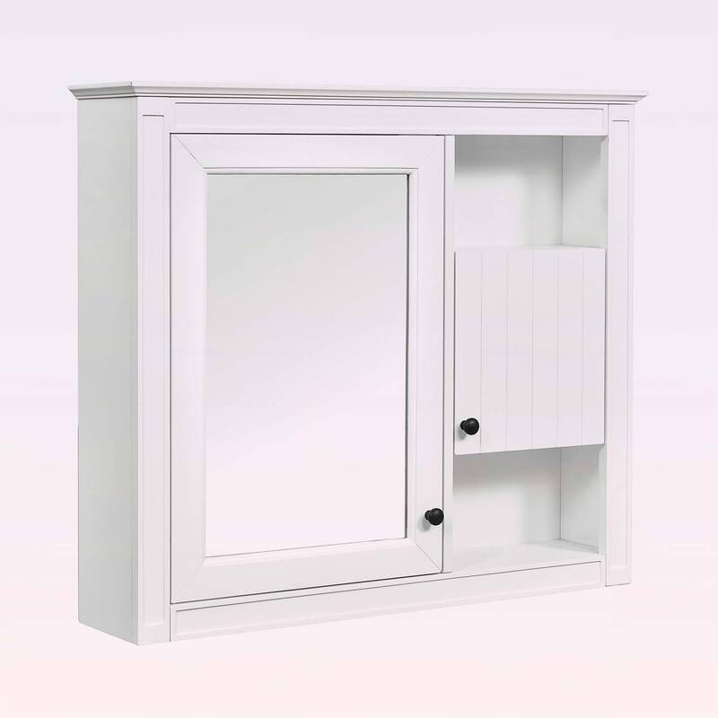 32'' Bathroom Wall Cabinet with Mirror,Medicine Cabinet with 3 Shelves,Over Toilet Storage
