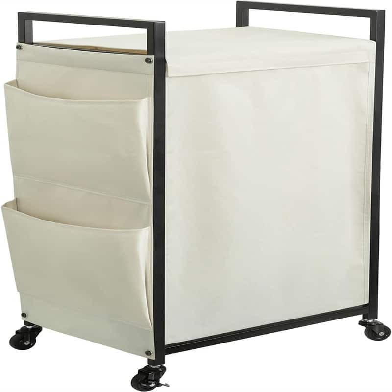 Rolling Laundry Hamper with Lid - 16.9"L x 13"W x 32.7"H