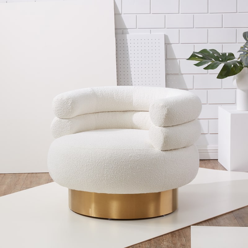 SAFAVIEH Couture Norka Swivel Chair - 33 In W x 33 In D x 26 In H - 33Wx33Dx26H